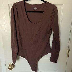nuuds Brown Long Sleeve Bodysuit